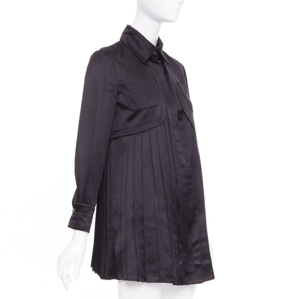 Chanel Silk Pleated Tunic Shirt Dress